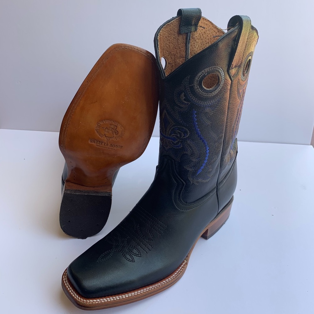 COPY - MEN'S WESTERN RODEO COWBOY BOOTS GENUINE LEATHER SQUARE TOE BRAND NEW BL…